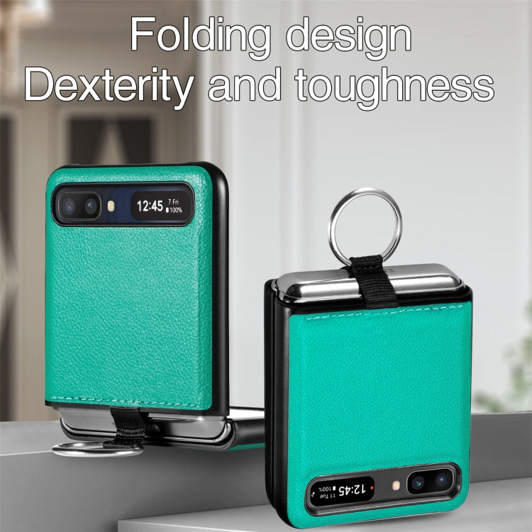 For Samsung Galaxy Z Flip Litchi Folding  Ring Buckle Phone Case