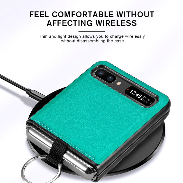 For Samsung Galaxy Z Flip Litchi Folding  Ring Buckle Phone Case