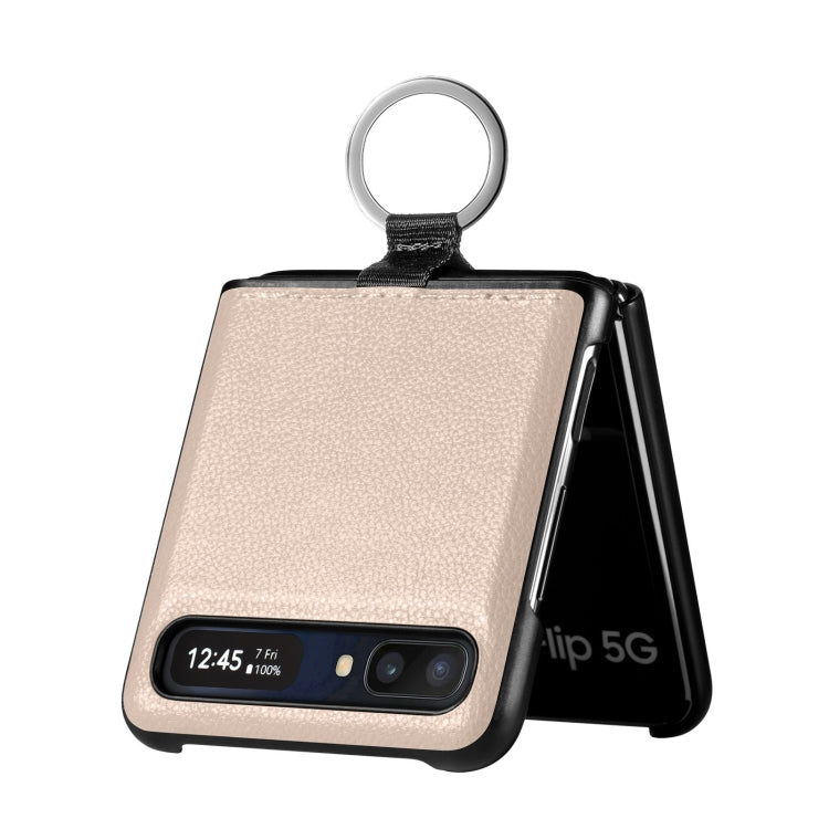 For Samsung Galaxy Z Flip Litchi Folding  Ring Buckle Phone Case