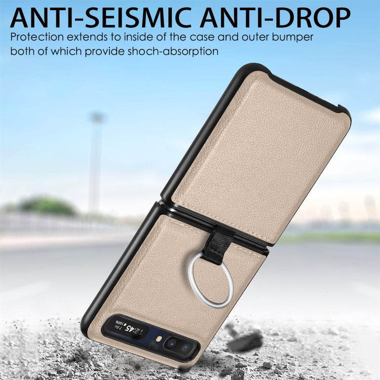 For Samsung Galaxy Z Flip Litchi Folding  Ring Buckle Phone Case