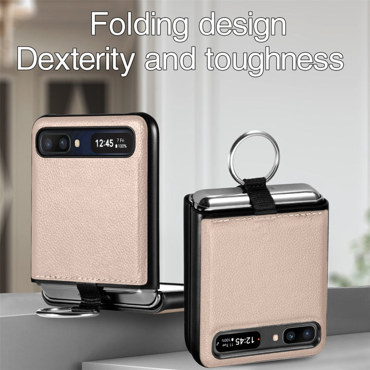 For Samsung Galaxy Z Flip Litchi Folding  Ring Buckle Phone Case