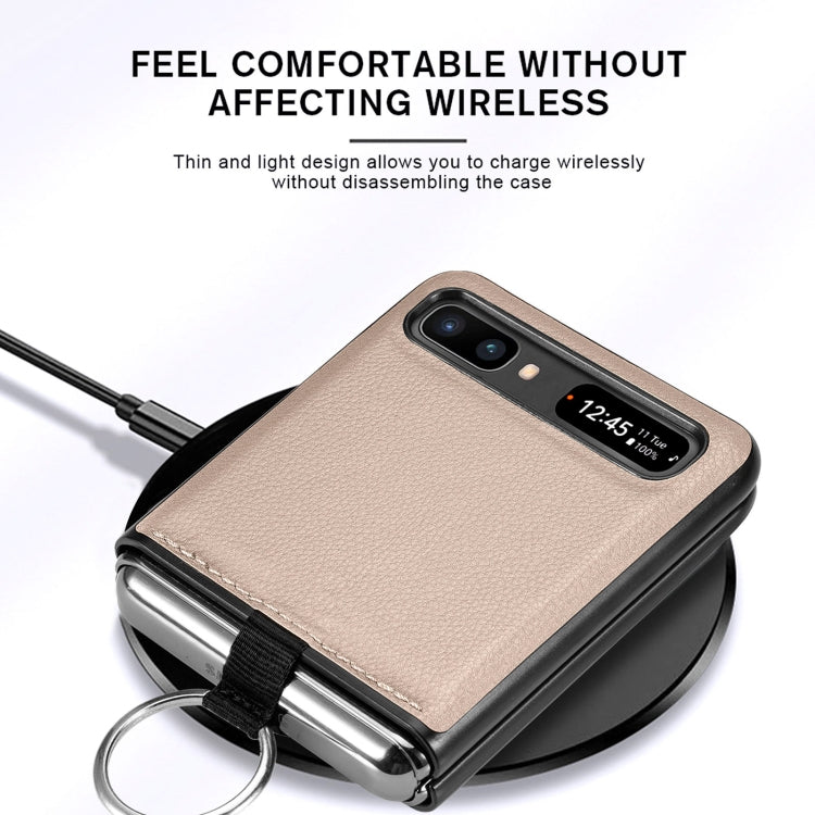 For Samsung Galaxy Z Flip Litchi Folding  Ring Buckle Phone Case