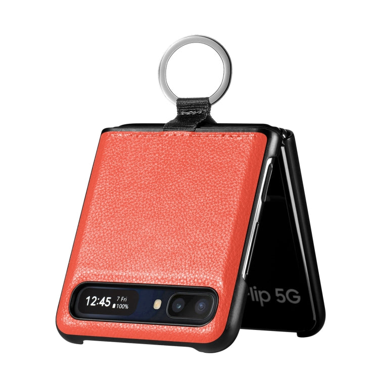 For Samsung Galaxy Z Flip Litchi Folding  Ring Buckle Phone Case
