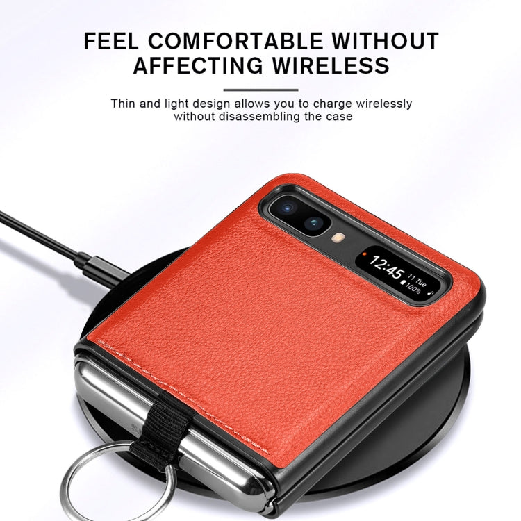 For Samsung Galaxy Z Flip Litchi Folding  Ring Buckle Phone Case
