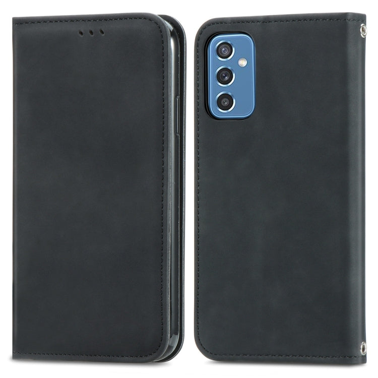 For Samsung Galaxy M52 5G Retro Skin Feel Magnetic Horizontal Flip Leather Case with Holder & Card Slots & Wallet & Photo Frame