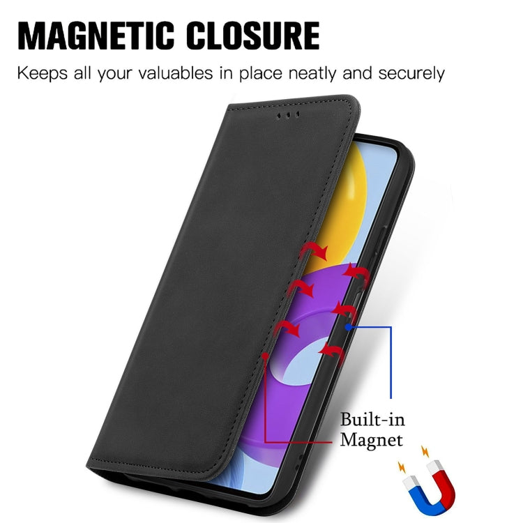 For Samsung Galaxy M52 5G Retro Skin Feel Magnetic Horizontal Flip Leather Case with Holder & Card Slots & Wallet & Photo Frame