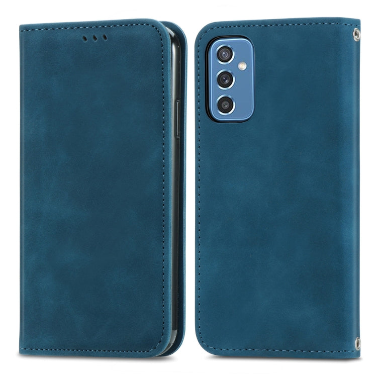 For Samsung Galaxy M52 5G Retro Skin Feel Magnetic Horizontal Flip Leather Case with Holder & Card Slots & Wallet & Photo Frame