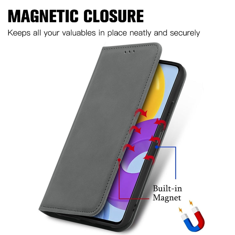 For Samsung Galaxy M52 5G Retro Skin Feel Magnetic Horizontal Flip Leather Case with Holder & Card Slots & Wallet & Photo Frame