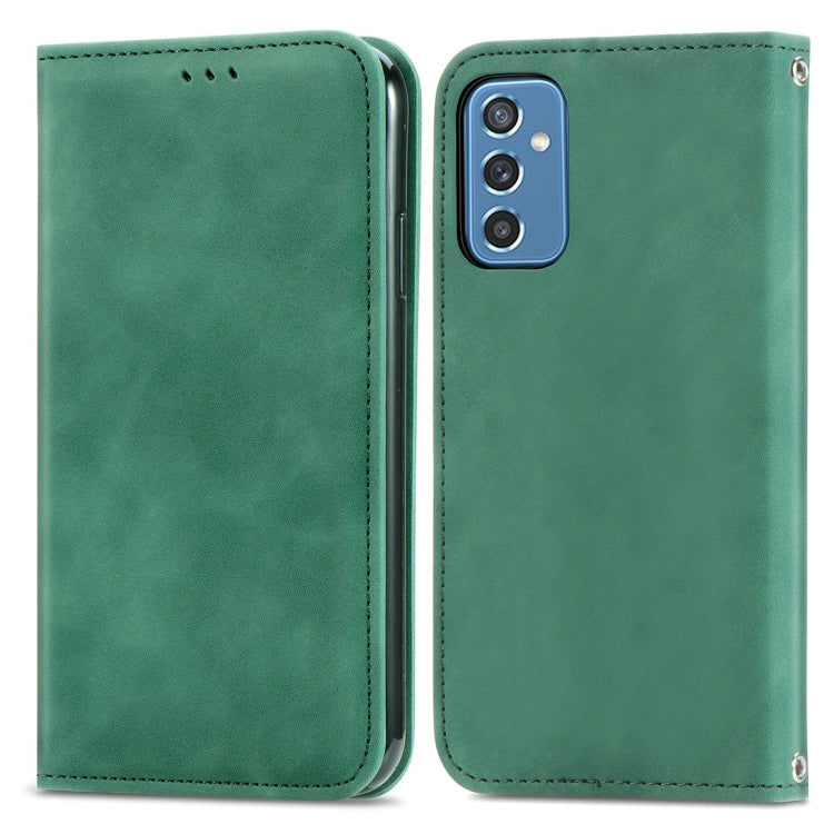 For Samsung Galaxy M52 5G Retro Skin Feel Magnetic Horizontal Flip Leather Case with Holder & Card Slots & Wallet & Photo Frame