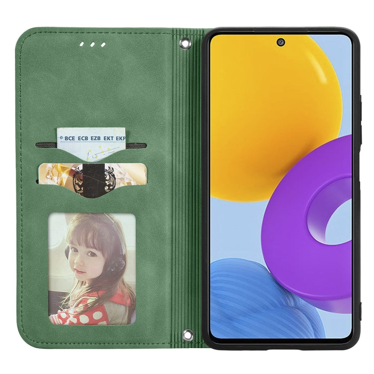 For Samsung Galaxy M52 5G Retro Skin Feel Magnetic Horizontal Flip Leather Case with Holder & Card Slots & Wallet & Photo Frame