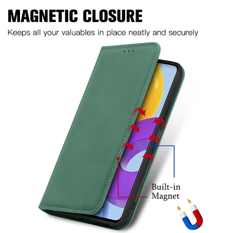 For Samsung Galaxy M52 5G Retro Skin Feel Magnetic Horizontal Flip Leather Case with Holder & Card Slots & Wallet & Photo Frame