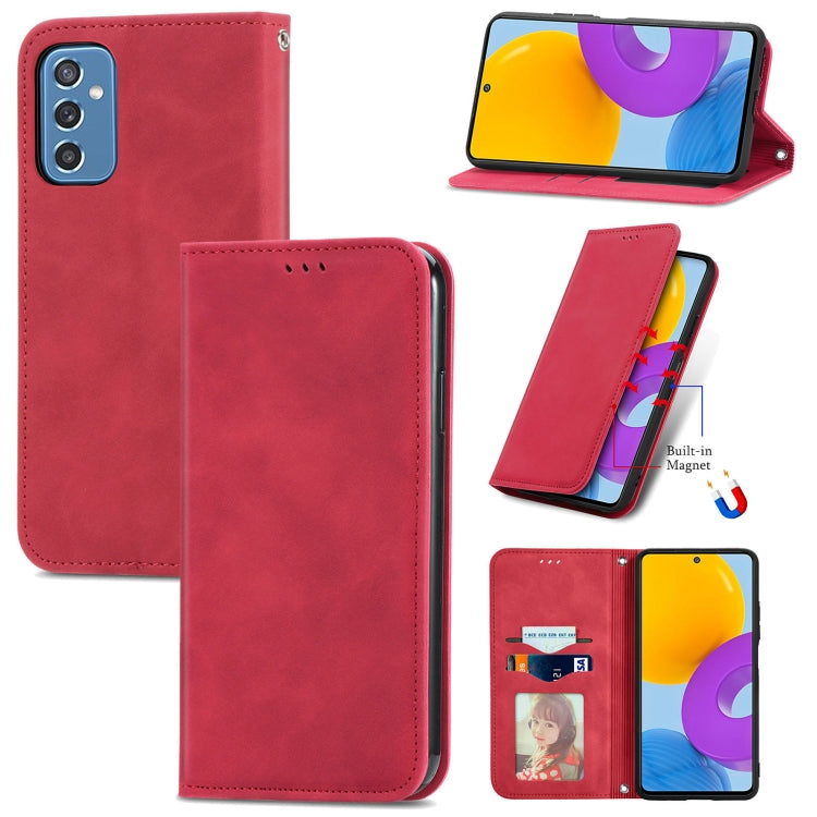 For Samsung Galaxy M52 5G Retro Skin Feel Magnetic Horizontal Flip Leather Case with Holder & Card Slots & Wallet & Photo Frame