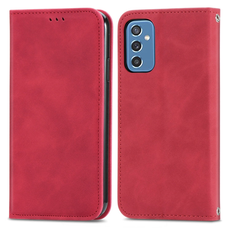 For Samsung Galaxy M52 5G Retro Skin Feel Magnetic Horizontal Flip Leather Case with Holder & Card Slots & Wallet & Photo Frame