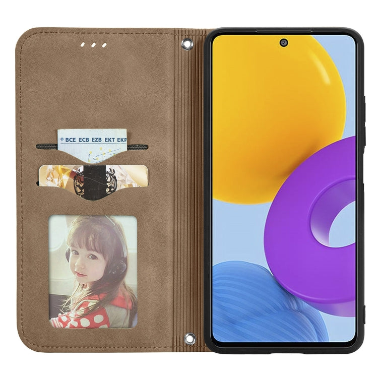 For Samsung Galaxy M52 5G Retro Skin Feel Magnetic Horizontal Flip Leather Case with Holder & Card Slots & Wallet & Photo Frame