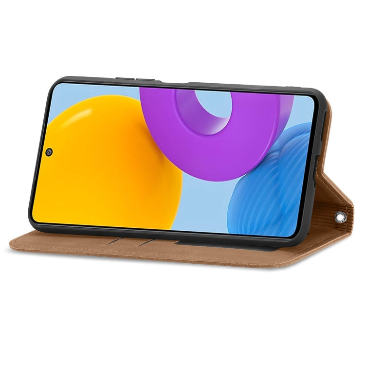 For Samsung Galaxy M52 5G Retro Skin Feel Magnetic Horizontal Flip Leather Case with Holder & Card Slots & Wallet & Photo Frame