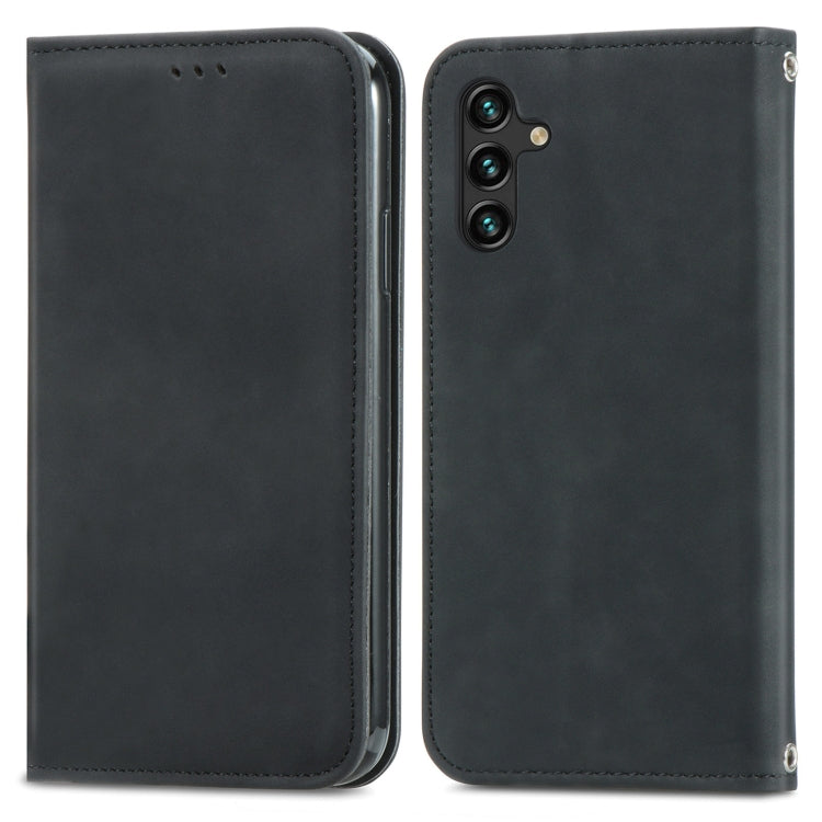 For Samsung Galaxy A13 5G Retro Skin Feel Magnetic Horizontal Flip Leather Case with Holder & Card Slots & Wallet & Photo Frame