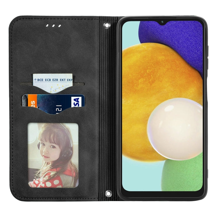 For Samsung Galaxy A13 5G Retro Skin Feel Magnetic Horizontal Flip Leather Case with Holder & Card Slots & Wallet & Photo Frame