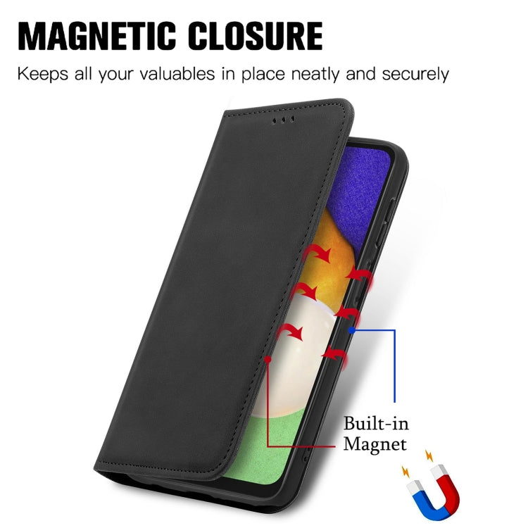 For Samsung Galaxy A13 5G Retro Skin Feel Magnetic Horizontal Flip Leather Case with Holder & Card Slots & Wallet & Photo Frame