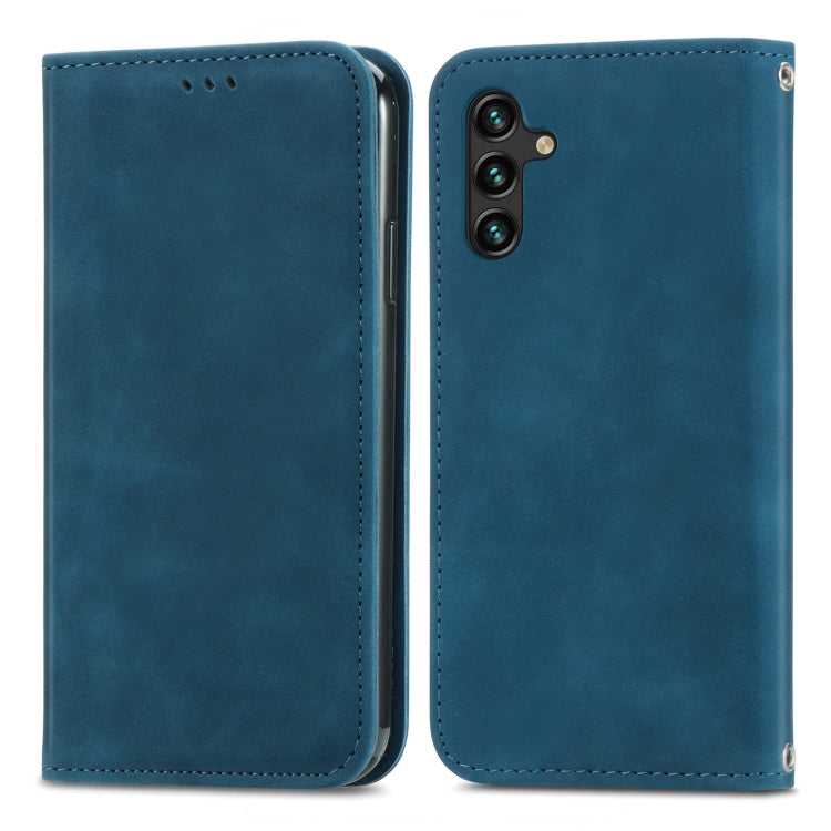 For Samsung Galaxy A13 5G Retro Skin Feel Magnetic Horizontal Flip Leather Case with Holder & Card Slots & Wallet & Photo Frame