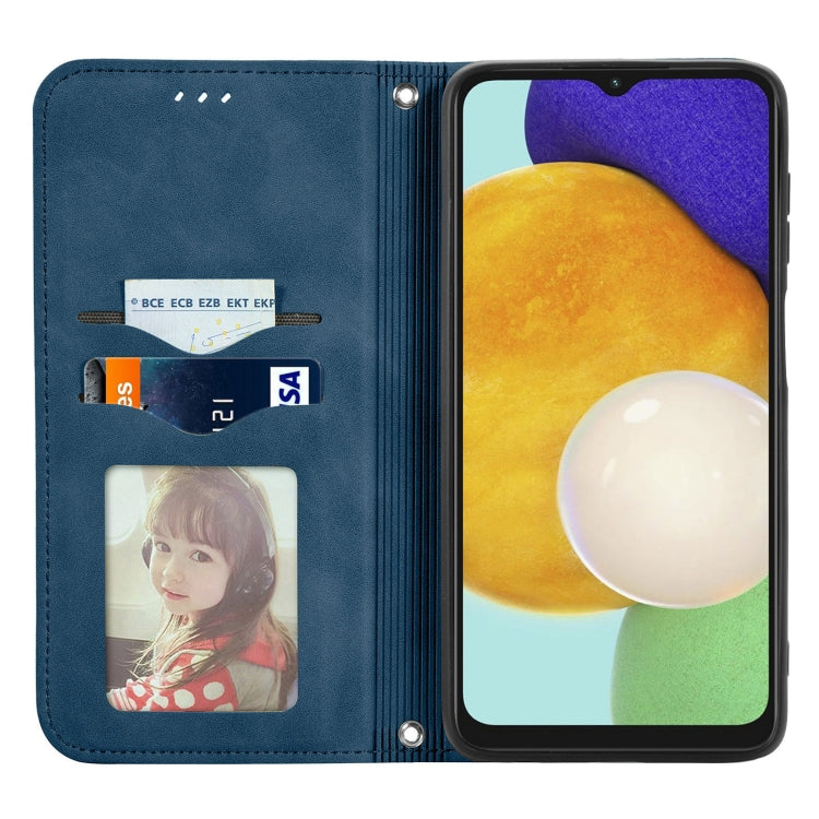 For Samsung Galaxy A13 5G Retro Skin Feel Magnetic Horizontal Flip Leather Case with Holder & Card Slots & Wallet & Photo Frame