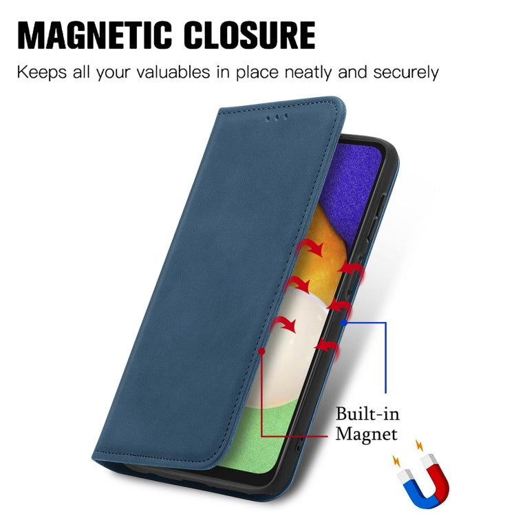 For Samsung Galaxy A13 5G Retro Skin Feel Magnetic Horizontal Flip Leather Case with Holder & Card Slots & Wallet & Photo Frame