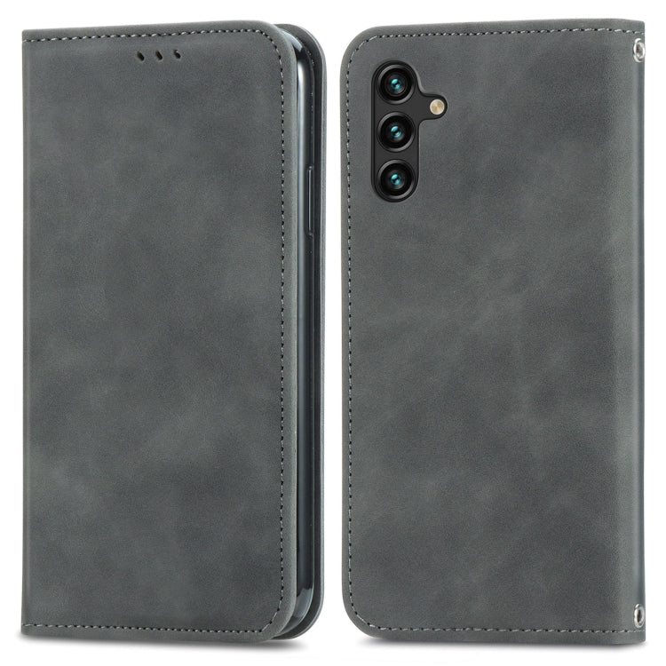For Samsung Galaxy A13 5G Retro Skin Feel Magnetic Horizontal Flip Leather Case with Holder & Card Slots & Wallet & Photo Frame