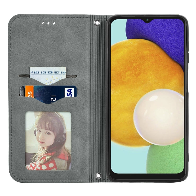 For Samsung Galaxy A13 5G Retro Skin Feel Magnetic Horizontal Flip Leather Case with Holder & Card Slots & Wallet & Photo Frame