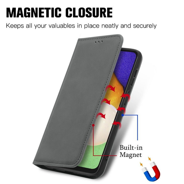 For Samsung Galaxy A13 5G Retro Skin Feel Magnetic Horizontal Flip Leather Case with Holder & Card Slots & Wallet & Photo Frame