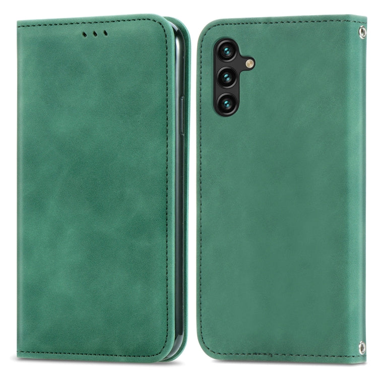 For Samsung Galaxy A13 5G Retro Skin Feel Magnetic Horizontal Flip Leather Case with Holder & Card Slots & Wallet & Photo Frame