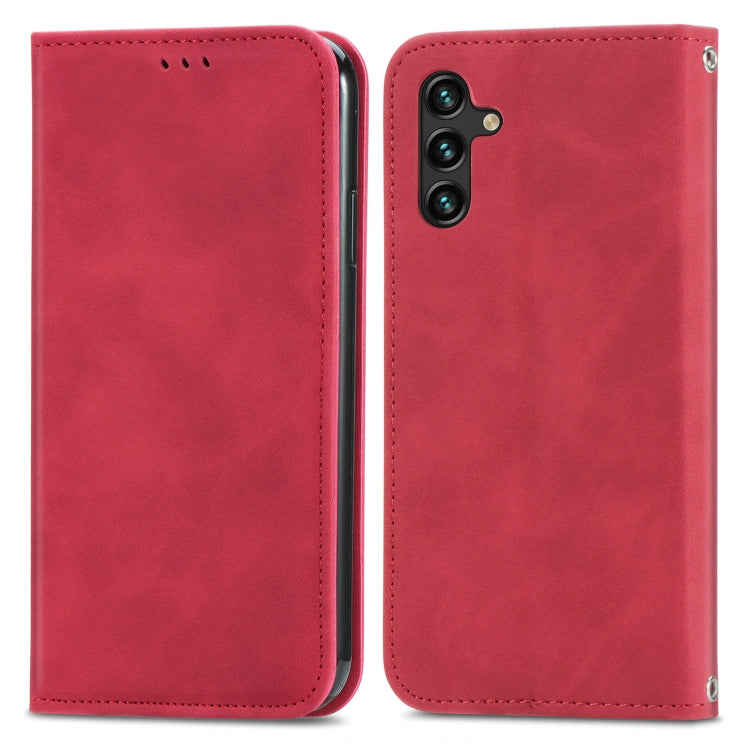 For Samsung Galaxy A13 5G Retro Skin Feel Magnetic Horizontal Flip Leather Case with Holder & Card Slots & Wallet & Photo Frame