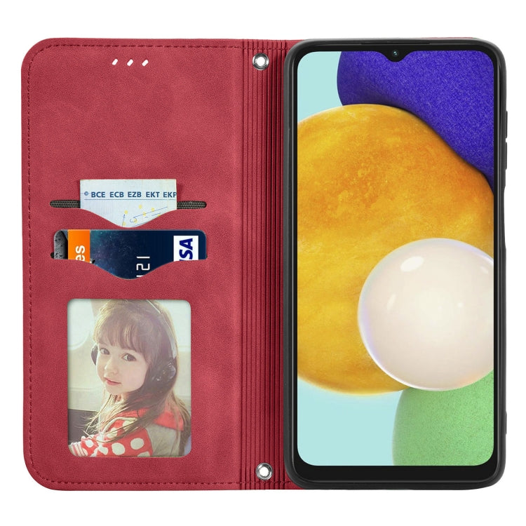 For Samsung Galaxy A13 5G Retro Skin Feel Magnetic Horizontal Flip Leather Case with Holder & Card Slots & Wallet & Photo Frame
