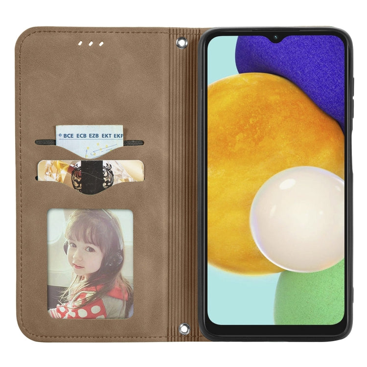 For Samsung Galaxy A13 5G Retro Skin Feel Magnetic Horizontal Flip Leather Case with Holder & Card Slots & Wallet & Photo Frame