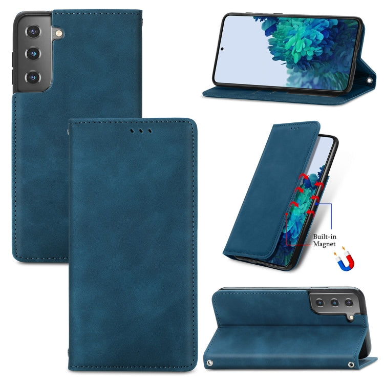 For Samsung Galaxy S22 5G Retro Skin Feel Magnetic Horizontal Flip Leather Case with Holder & Card Slots & Wallet & Photo Frame