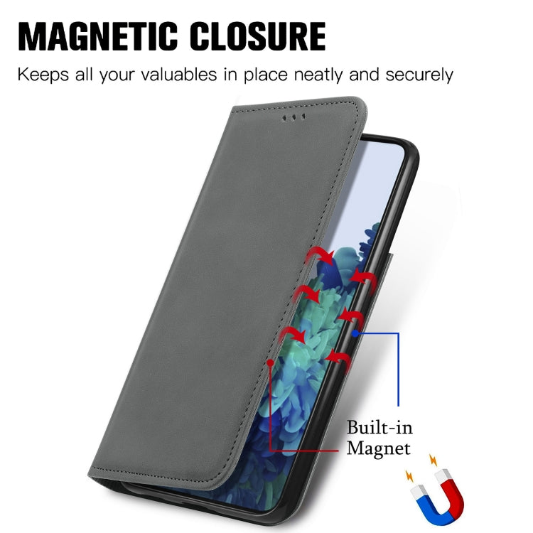 For Samsung Galaxy S22 5G Retro Skin Feel Magnetic Horizontal Flip Leather Case with Holder & Card Slots & Wallet & Photo Frame