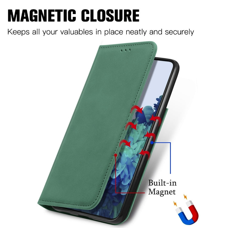 For Samsung Galaxy S22 5G Retro Skin Feel Magnetic Horizontal Flip Leather Case with Holder & Card Slots & Wallet & Photo Frame
