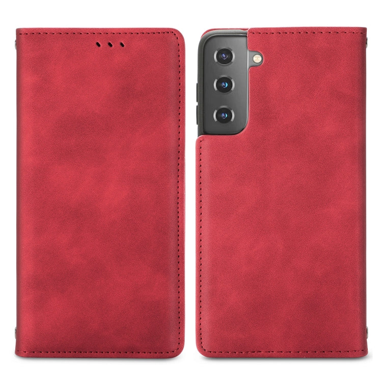 For Samsung Galaxy S22 5G Retro Skin Feel Magnetic Horizontal Flip Leather Case with Holder & Card Slots & Wallet & Photo Frame