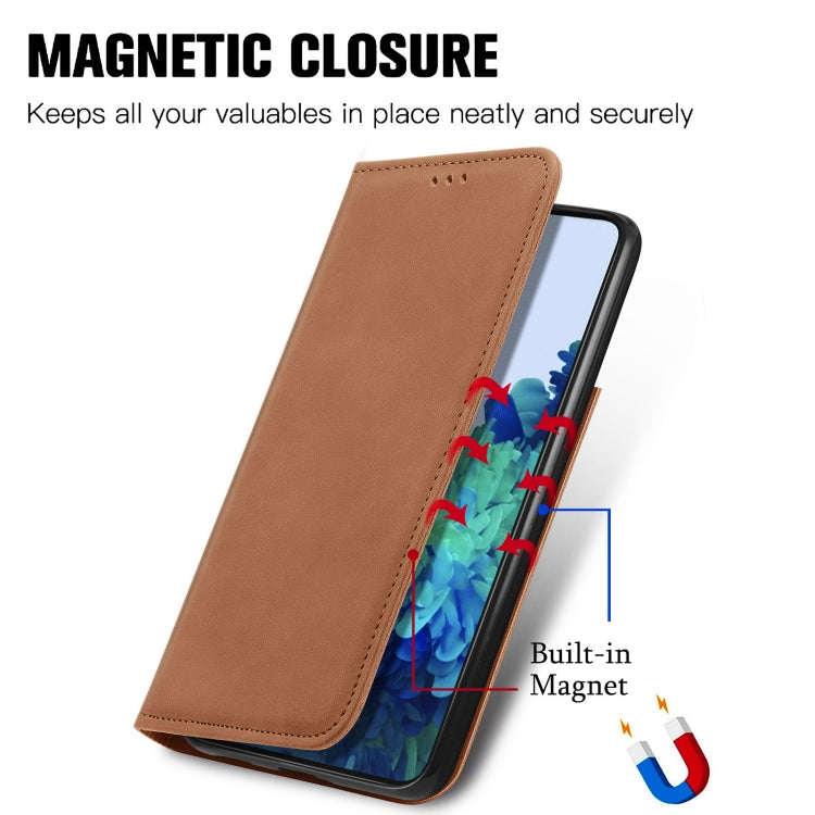 For Samsung Galaxy S22 5G Retro Skin Feel Magnetic Horizontal Flip Leather Case with Holder & Card Slots & Wallet & Photo Frame