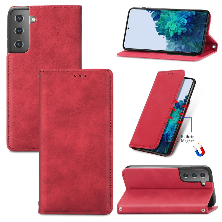 For Samsung Galaxy S22+ 5G Retro Skin Feel Magnetic Horizontal Flip Leather Case with Holder & Card Slots & Wallet & Photo Frame