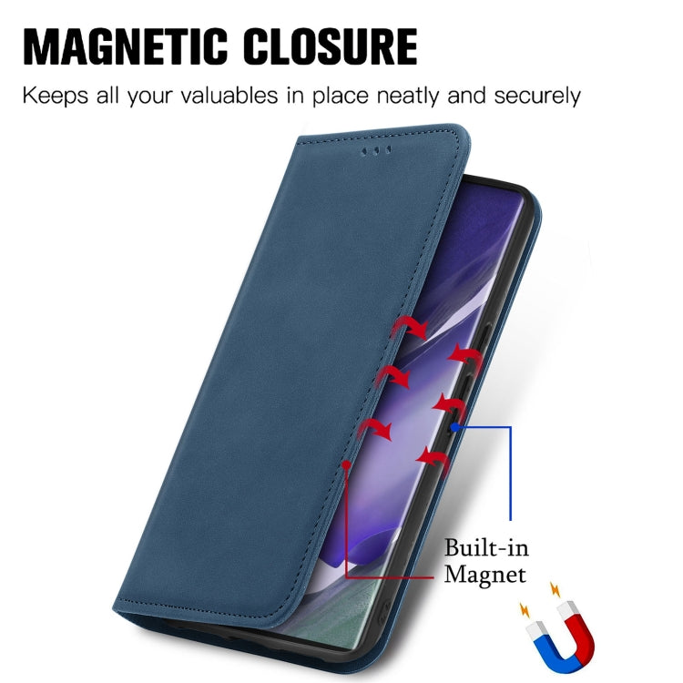For Samsung Galaxy S22 Ultra 5G Retro Skin Feel Magnetic Horizontal Flip Leather Case with Holder & Card Slots & Wallet & Photo Frame