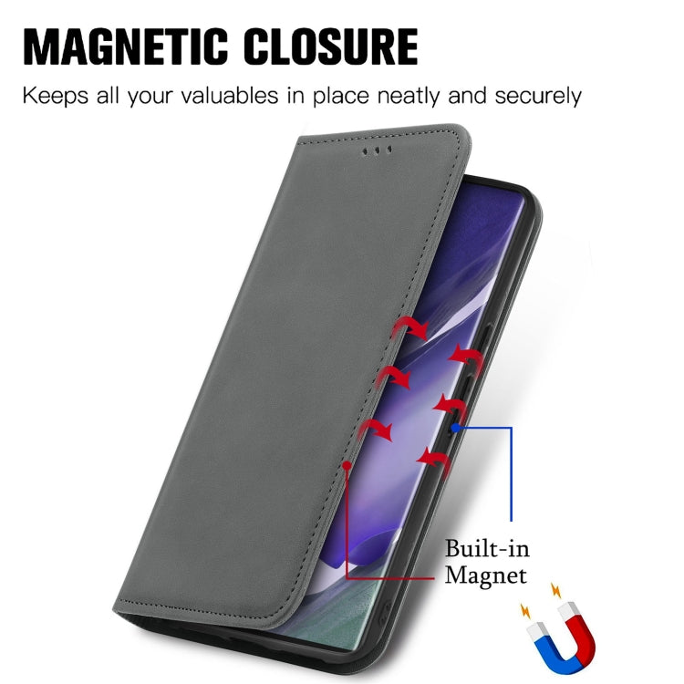For Samsung Galaxy S22 Ultra 5G Retro Skin Feel Magnetic Horizontal Flip Leather Case with Holder & Card Slots & Wallet & Photo Frame