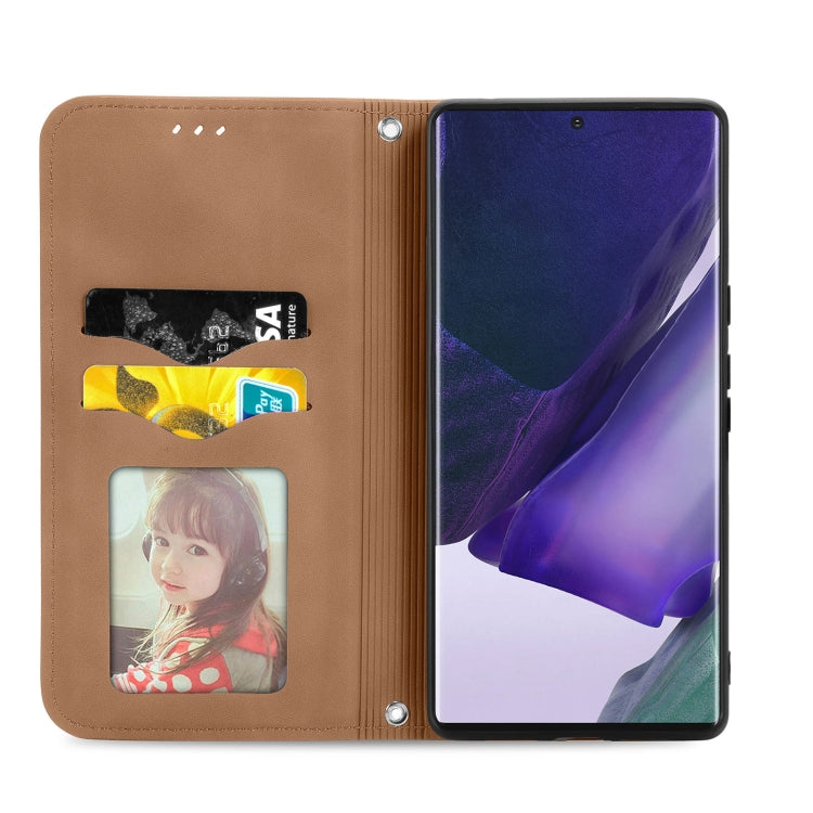 For Samsung Galaxy S22 Ultra 5G Retro Skin Feel Magnetic Horizontal Flip Leather Case with Holder & Card Slots & Wallet & Photo Frame