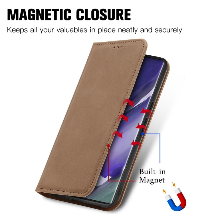 For Samsung Galaxy S22 Ultra 5G Retro Skin Feel Magnetic Horizontal Flip Leather Case with Holder & Card Slots & Wallet & Photo Frame