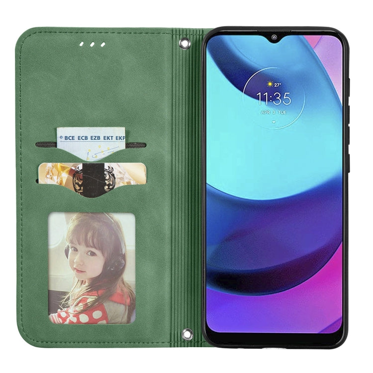 For Motorola Moto E20 Retro Skin Feel Magnetic Horizontal Flip Leather Case with Holder & Card Slots & Wallet & Photo Frame