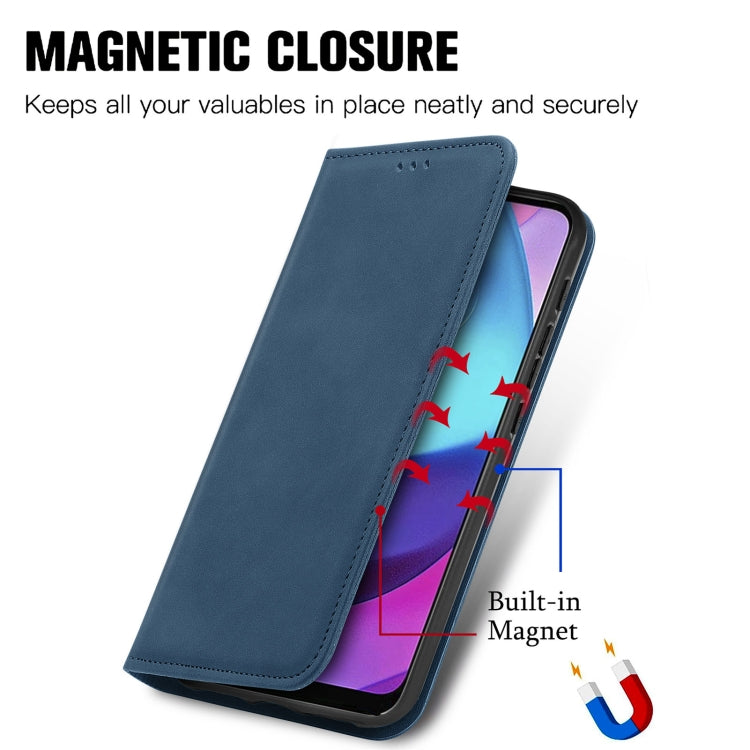 For Motorola Moto E20 Retro Skin Feel Magnetic Horizontal Flip Leather Case with Holder & Card Slots & Wallet & Photo Frame