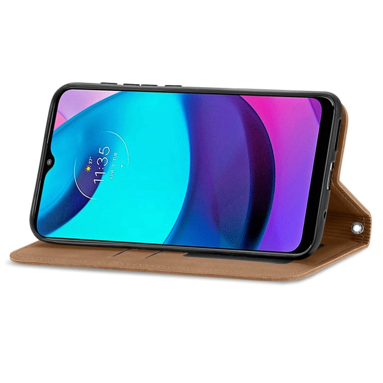 For Motorola Moto E20 Retro Skin Feel Magnetic Horizontal Flip Leather Case with Holder & Card Slots & Wallet & Photo Frame