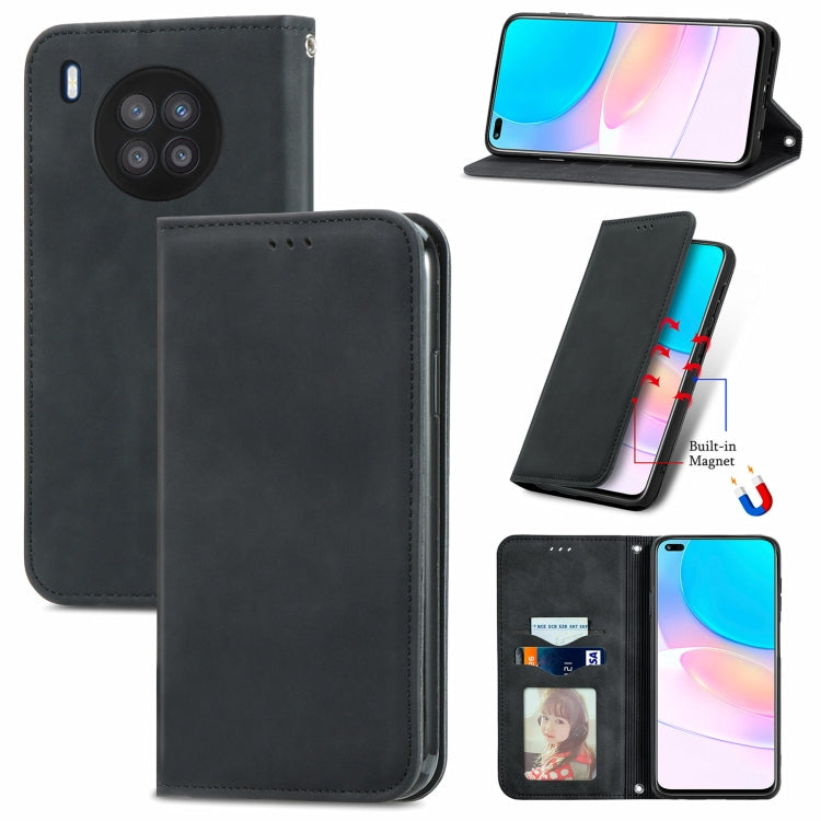 For Huawei nova 8i Retro Skin Feel Magnetic Horizontal Flip Leather Case with Holder & Card Slots & Wallet & Photo Frame