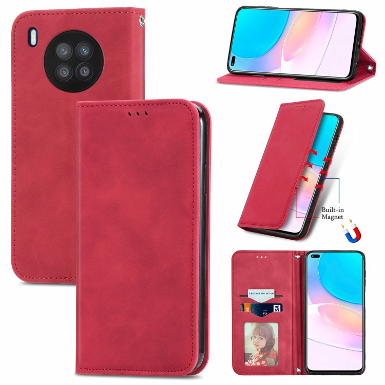 For Huawei nova 8i Retro Skin Feel Magnetic Horizontal Flip Leather Case with Holder & Card Slots & Wallet & Photo Frame