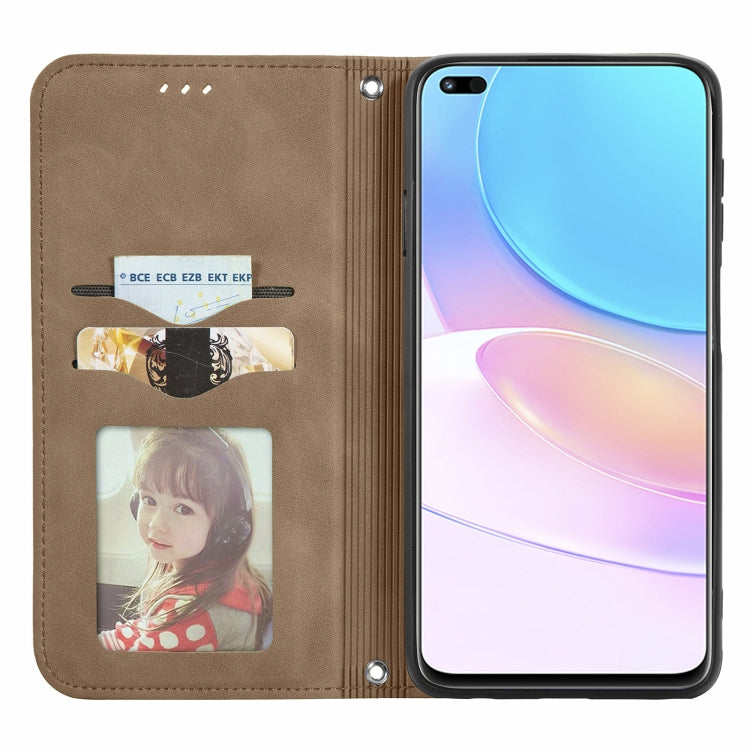 For Huawei nova 8i Retro Skin Feel Magnetic Horizontal Flip Leather Case with Holder & Card Slots & Wallet & Photo Frame