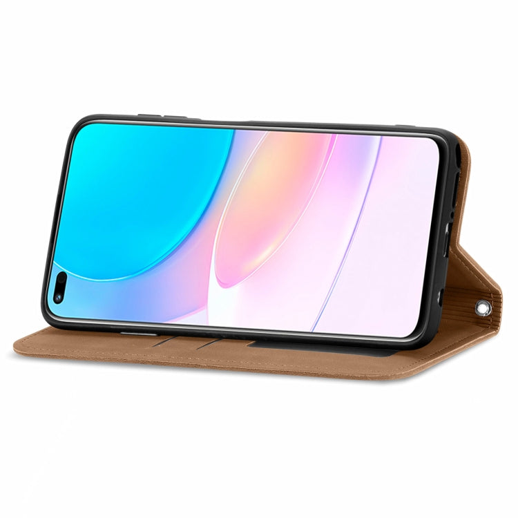 For Huawei nova 8i Retro Skin Feel Magnetic Horizontal Flip Leather Case with Holder & Card Slots & Wallet & Photo Frame