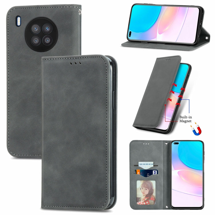 For Huawei nova 8i Retro Skin Feel Magnetic Horizontal Flip Leather Case with Holder & Card Slots & Wallet & Photo Frame